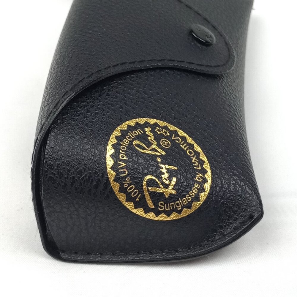 Ray-Ban Brown Leather Sunglasses Case Snap Closure Eyeglass Case